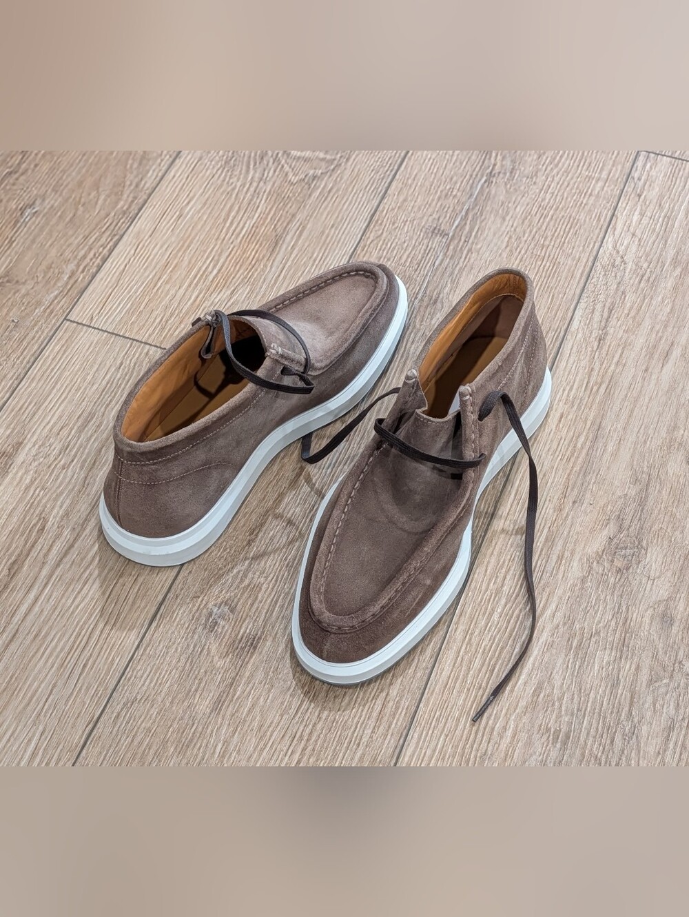 $475 Mens Magnanni "Oslo Schore" Suede Chukka Boots Taupe US 9